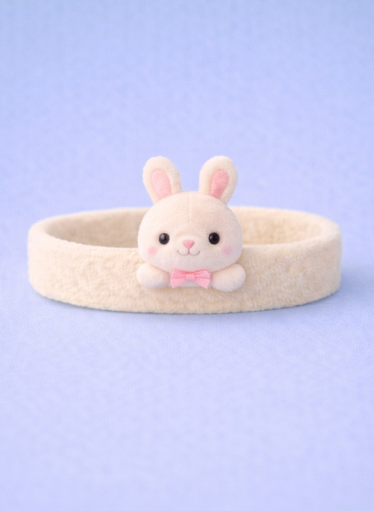 可愛いピンクのうさぎのぬいぐるみベビー頭帯 - 赤ちゃんにやさしく快適