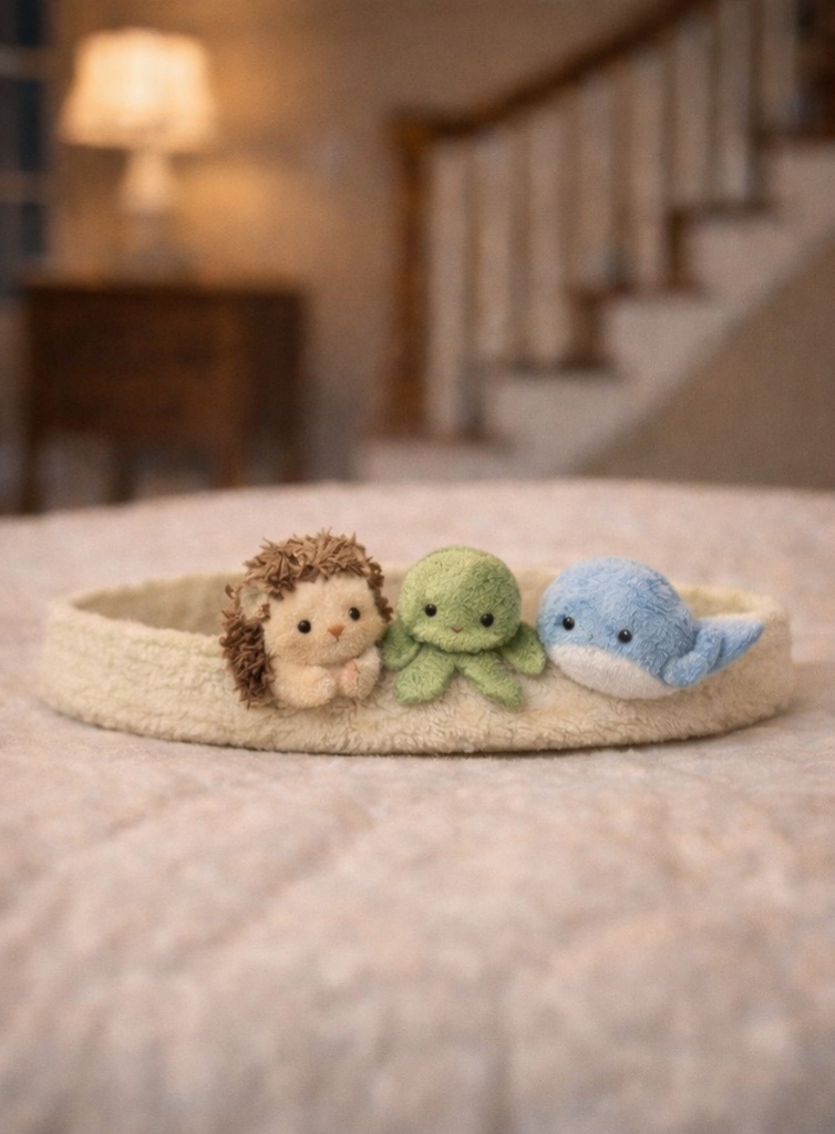 ぬいぐるみ動物ベビーヘアバンド - ハリネズミ・タコ・クジラ付き｜柔らかくて愛らしい