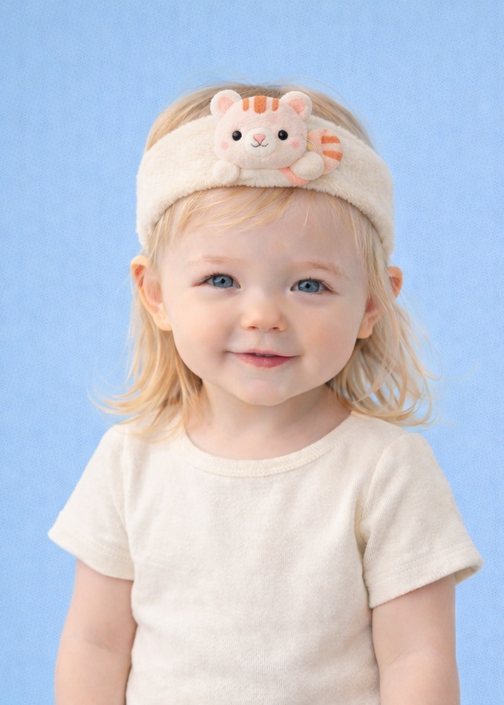 Süße Tiger-Plüschbabykopfbinde – Weich und bequem für Ihr kleines Kind