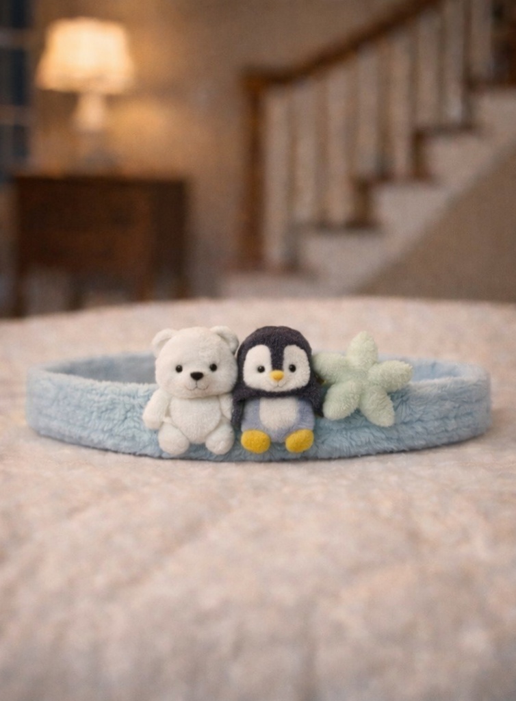 Plüsch-Tier Stirnband für Babys – Eisbär, Pinguin und Seestern | Weich & Hautfreundlich