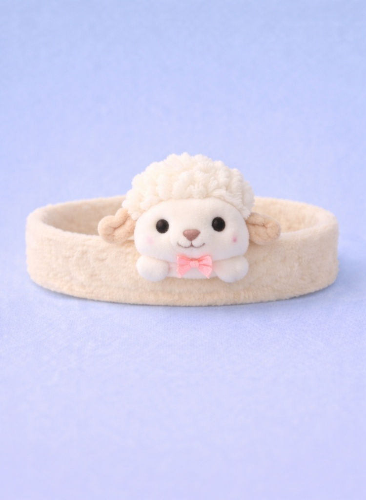 Lindo diadema de bebé de felpa de cordero blanco – Suave y cómodo para tu pequeño