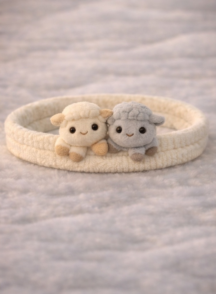 Bentiță pentru bebeluși cu oițe din pluș – Design moale și adorabil pentru nou-născuți
