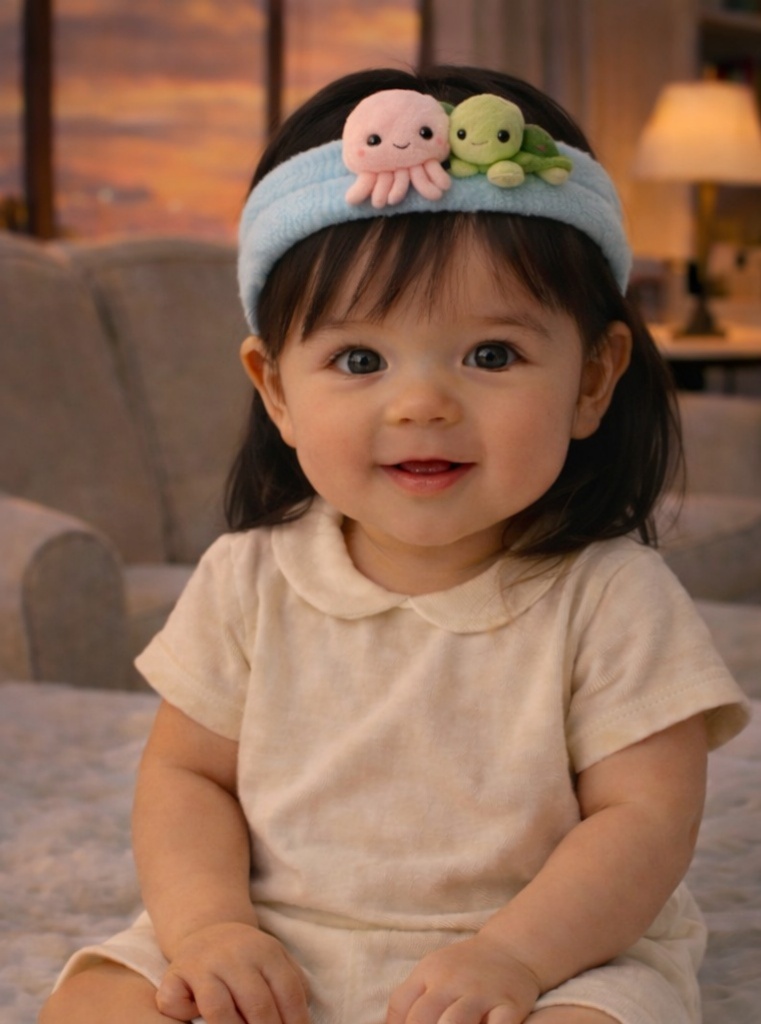 Vastsündinu peapael kahe loomaga – pehme kaisulooma stiilis beebitarvik