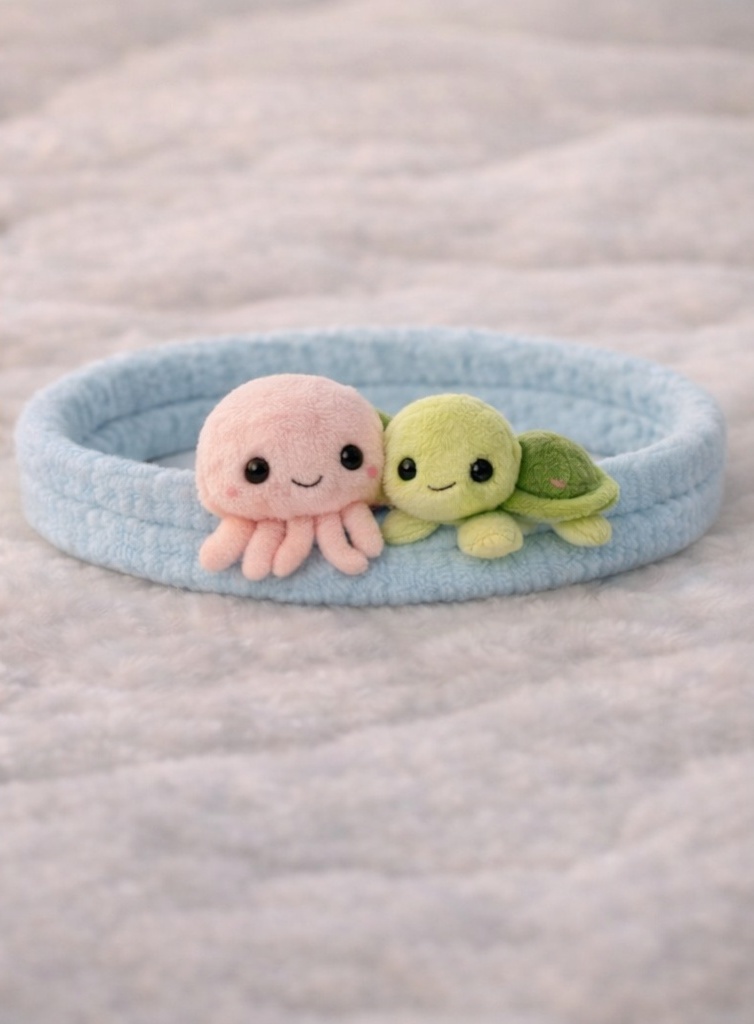 Vastsündinu peapael kahe loomaga – pehme kaisulooma stiilis beebitarvik