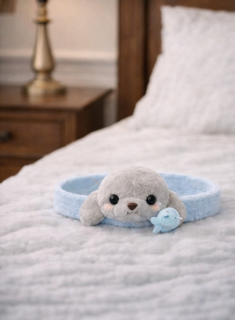 Dětská čelenka se tuleněm a rybkou – Měkký a pohodlný doplněk pro děti