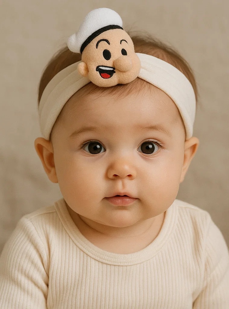 Faixa para Bebê com Estilo Popeye