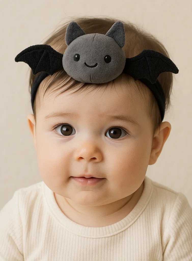 Baby Headband with Bat Design