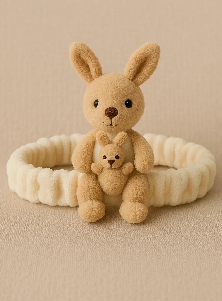 Cartoon Style Baby Headband with Bunny and Plush Toy