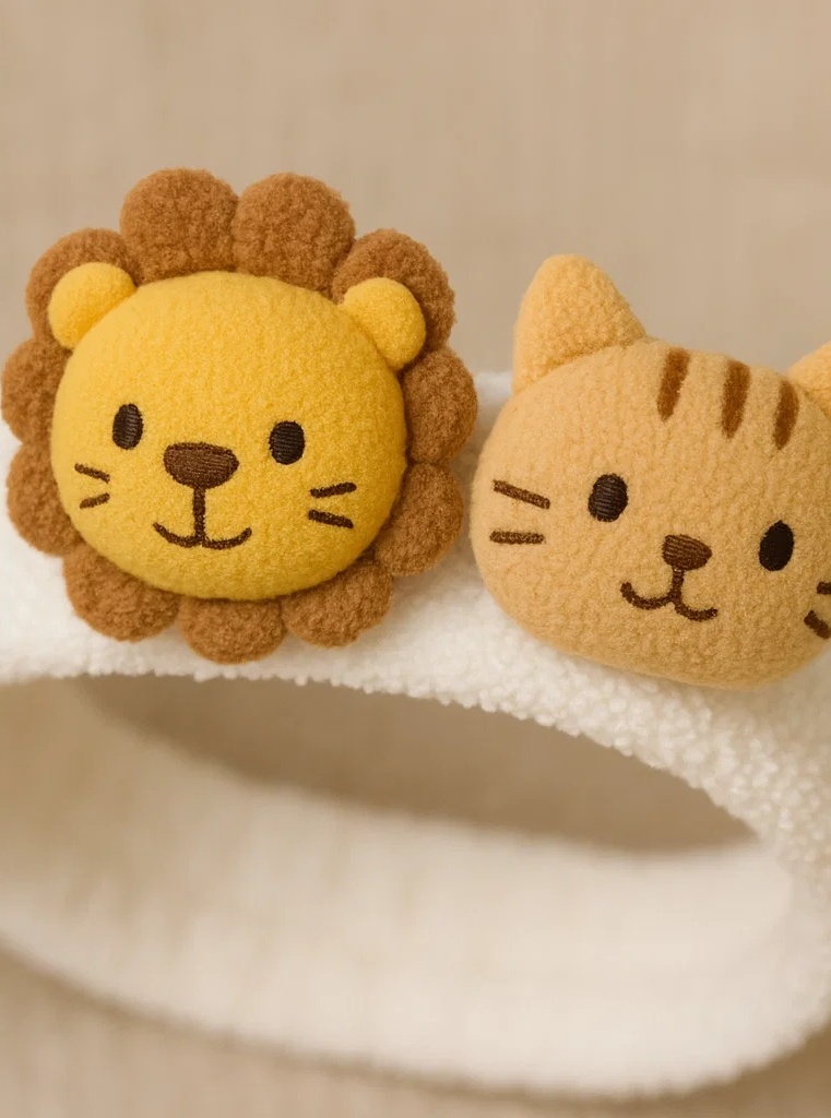 Charming Cat and Bear Baby Headband – Soft and Cute Design
