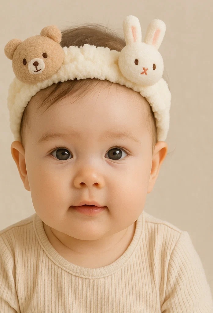 Playful Bear and Cat Baby Headband – Cute and Comfortable