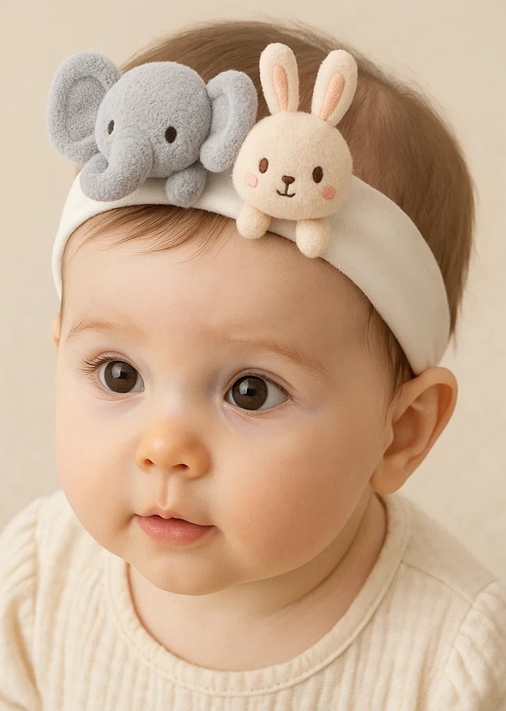 Cute Koala and Bunny Baby Headband – Soft and Playful Design