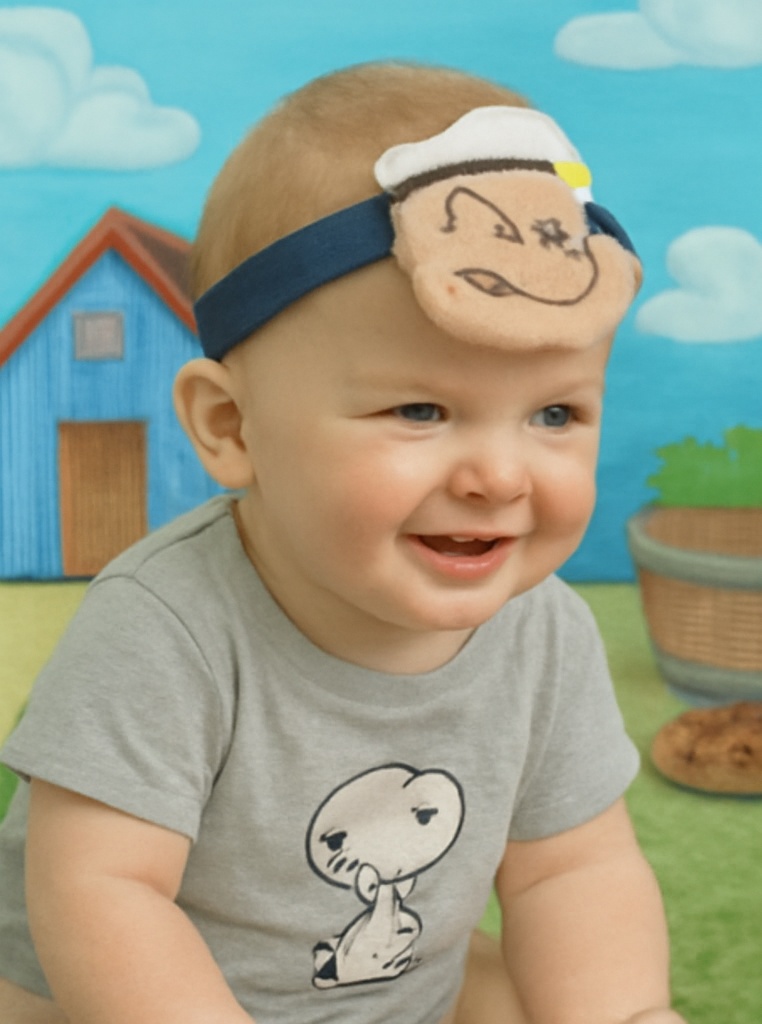 Bentita pentru bebelusi cu design Popeye