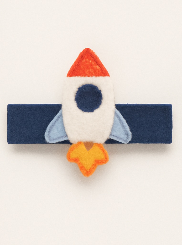 Rocket Ship Baby Headband – Soft Plush Space Adventure Accessory