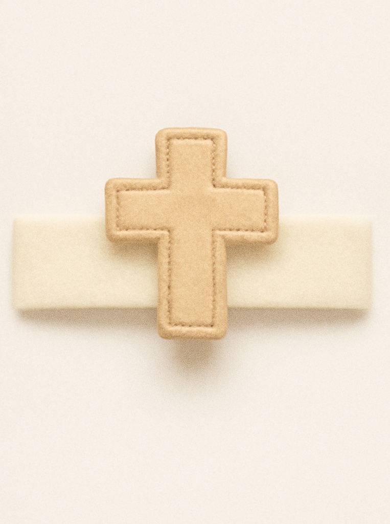 Cross Baby Headband – Soft Baptism Gift & Religious Photo Prop