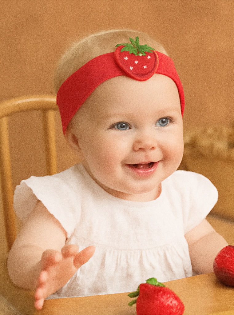 Berry Sweet Baby Headband – Plush Strawberry-Inspired Accessory