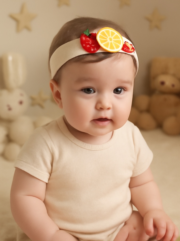 Fruit Fiesta Baby Headband – Trio Plush of Strawberry, Lemon & Cherry