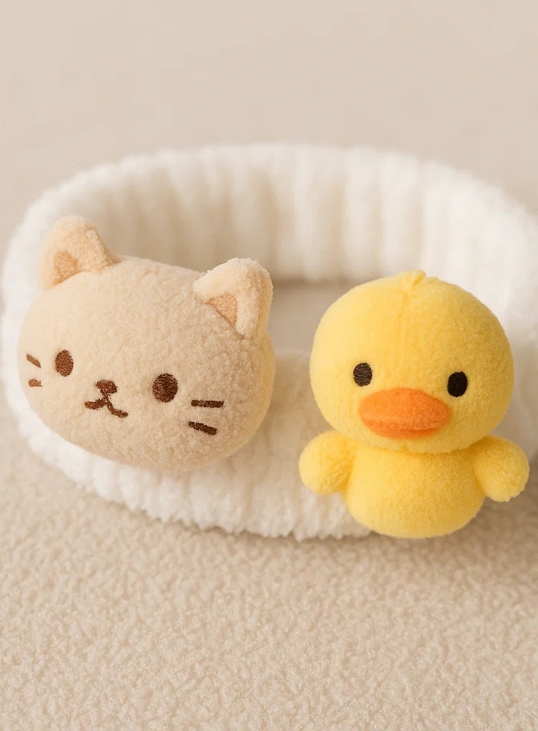 Cute Cat and Duck Baby Headband – Soft, Fun, and Comfortable