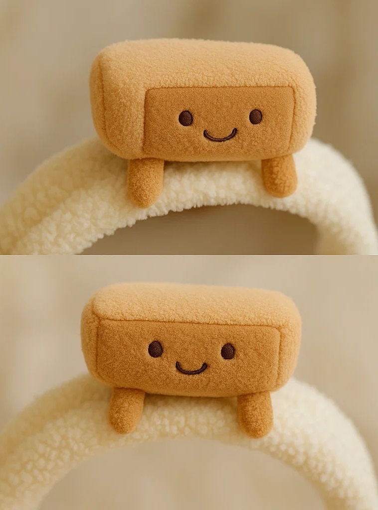 Adorable Baby Headband with Cute Biscuit Face - Soft & Comfortable Baby Accessory