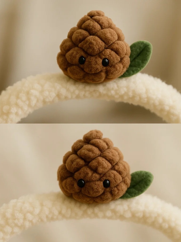 Pinecone Perfection: Cozy Baby Headband with Adorable Pinecone Design