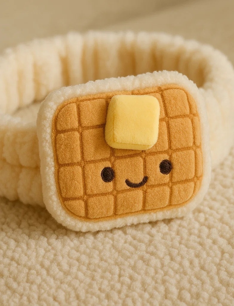 Waffle Wonder: Cute Baby Headband with Sweet Butter Design