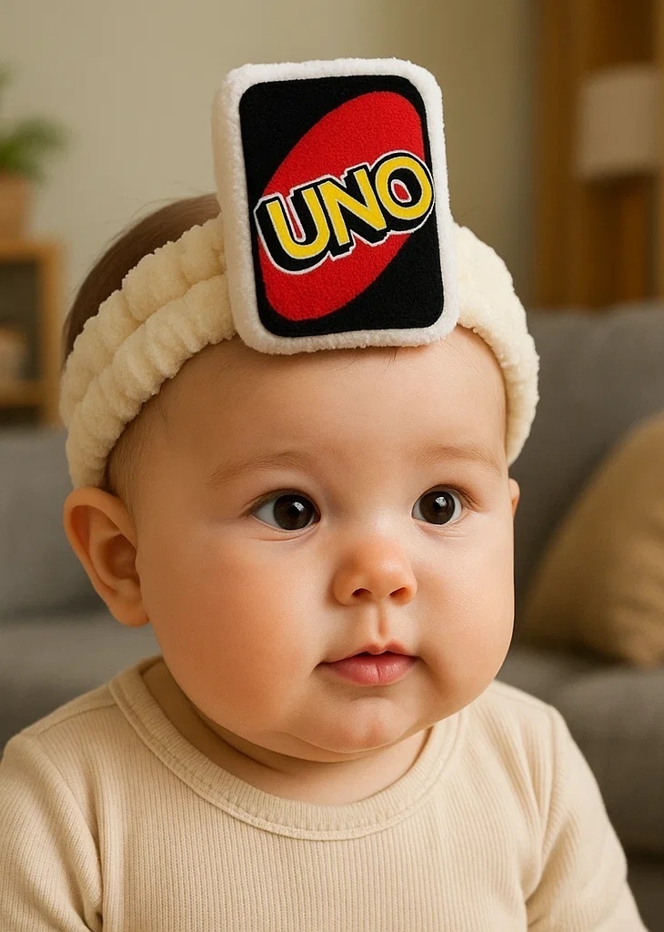 UNO Card Baby Headband – Fun and Playful Baby Accessory