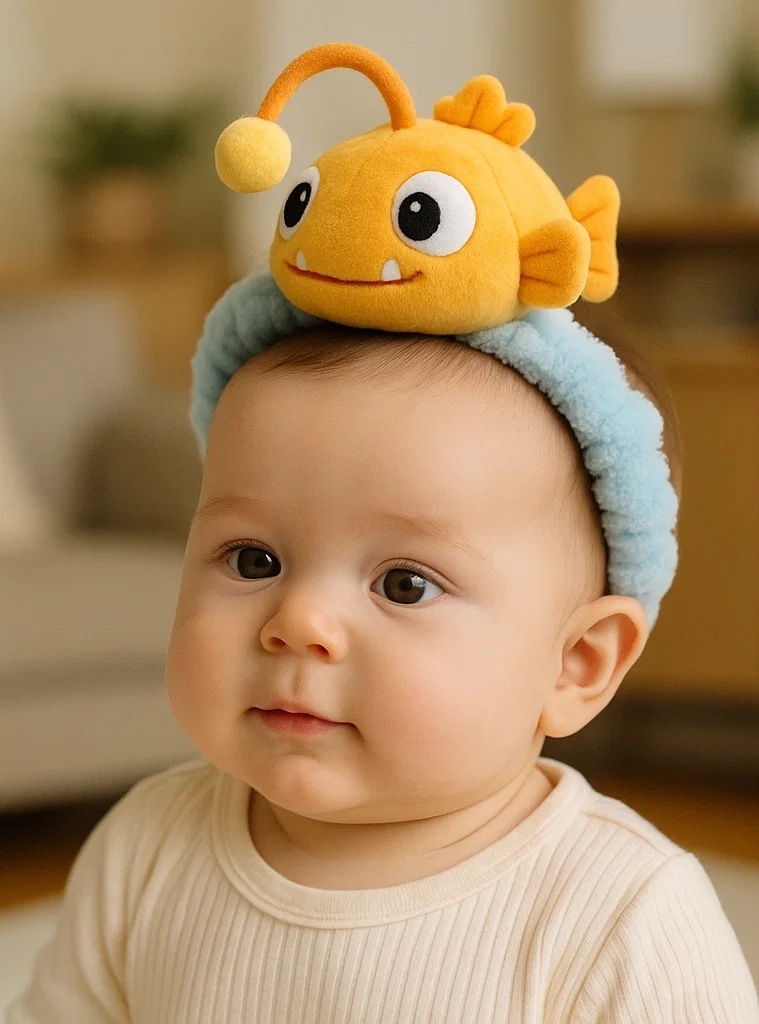 Playful Baby Fish Headband – Soft, Fluffy, and Lightweight Cartoon Design for Everyday Fun