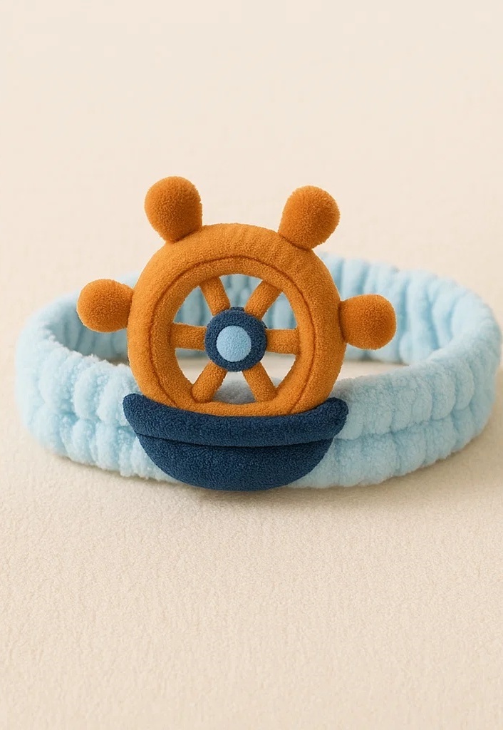 Nautical Baby Headband – Soft, Fluffy, and Fun Ship Wheel Design for Everyday Adventure