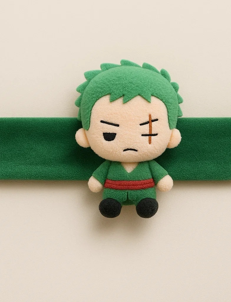 Faixa de Cabelo Infantil com Boneco Verde Estilizado