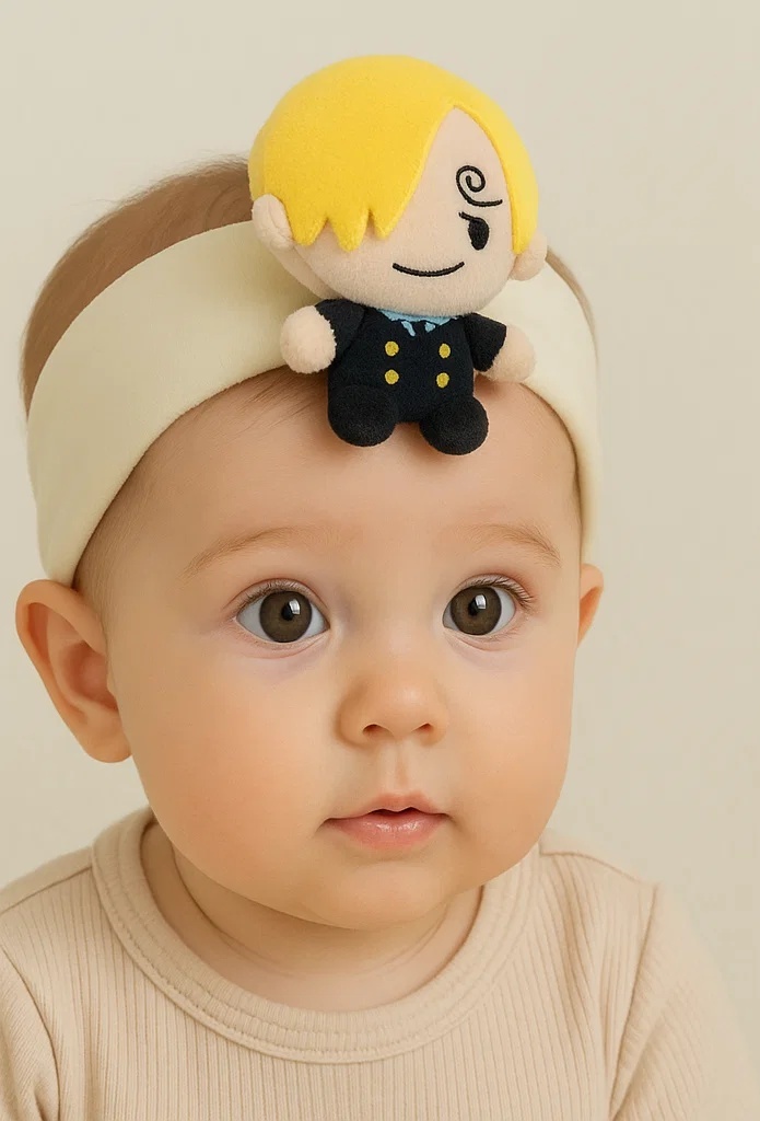 Baby Headband with Sanji Plush from One Piece