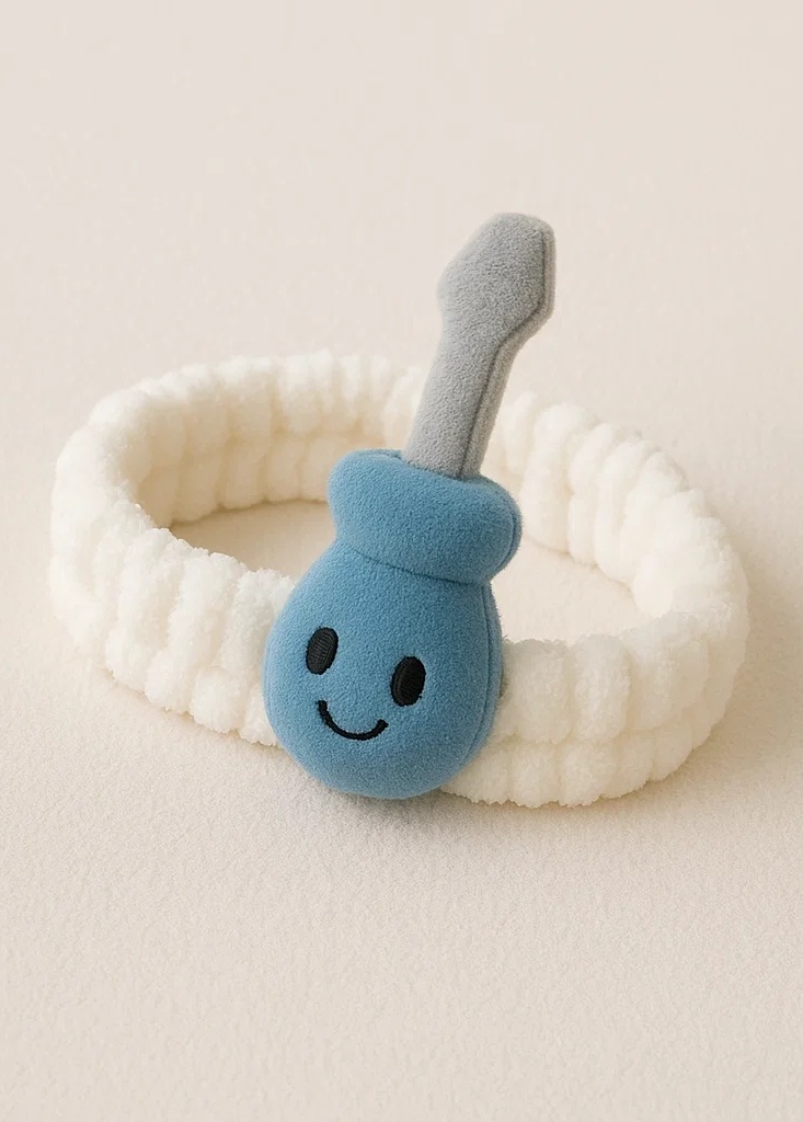 Soft Baby Headband with Cute Screwdriver Plush Design