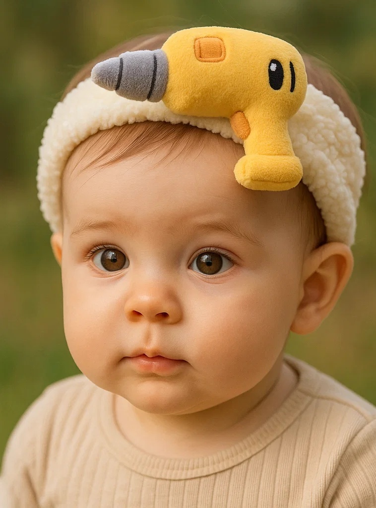Baby Headband with Plush Drill Toy Design