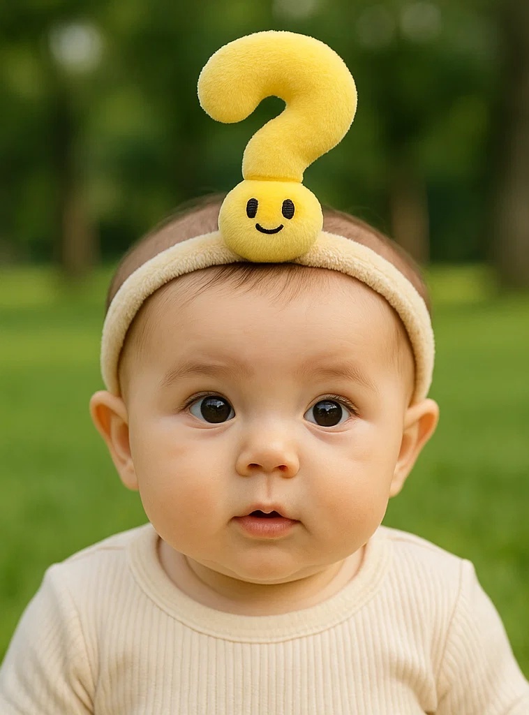 Baby Headband with Question Mark Plush Design