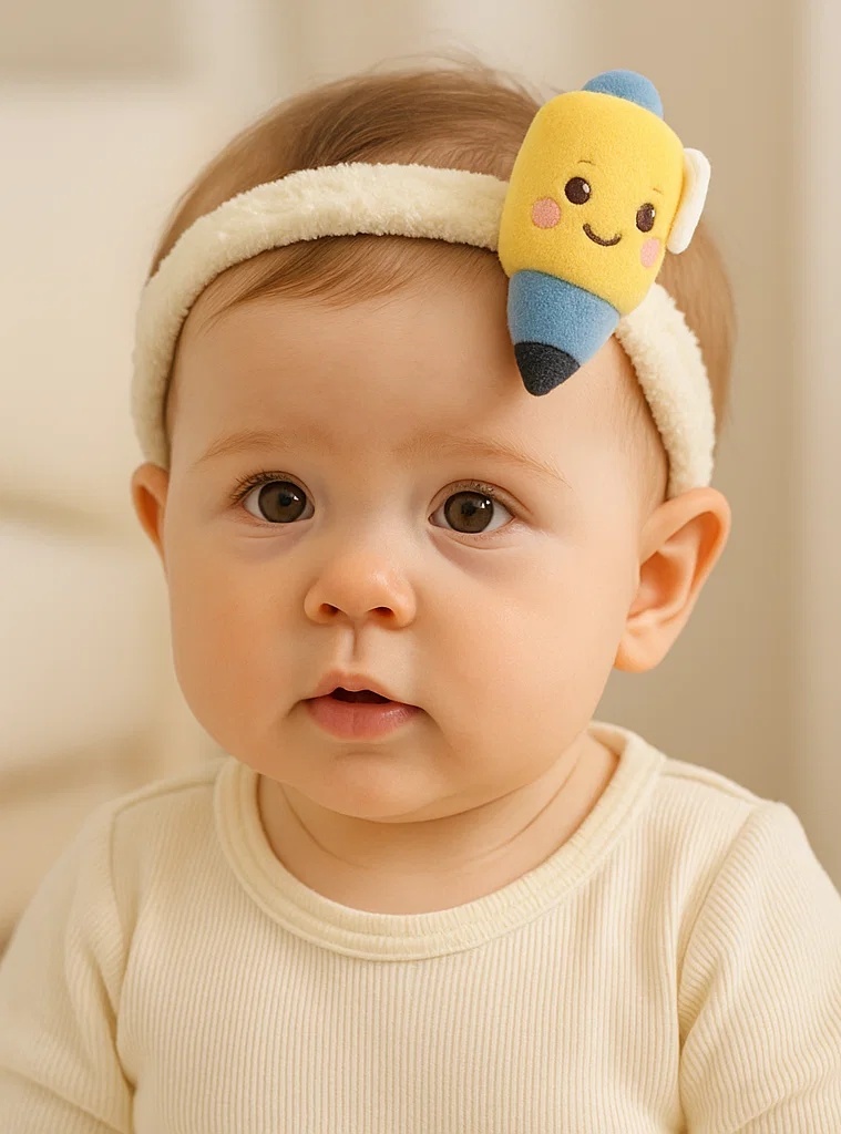 Baby Headband with Fountain Pen Plush Design