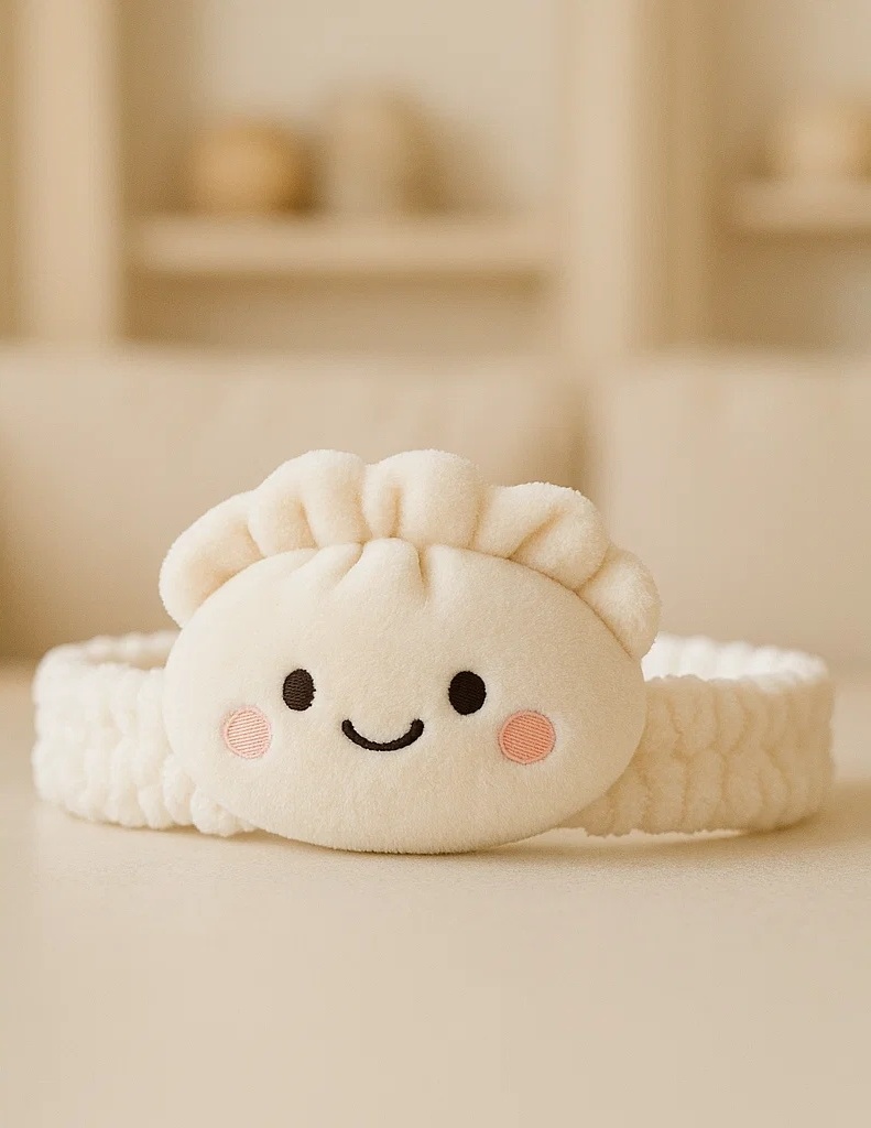 Adorable Dumpling Plush Baby Headband – Soft, Stretchy, and Cartoon-Style for Toddlers
