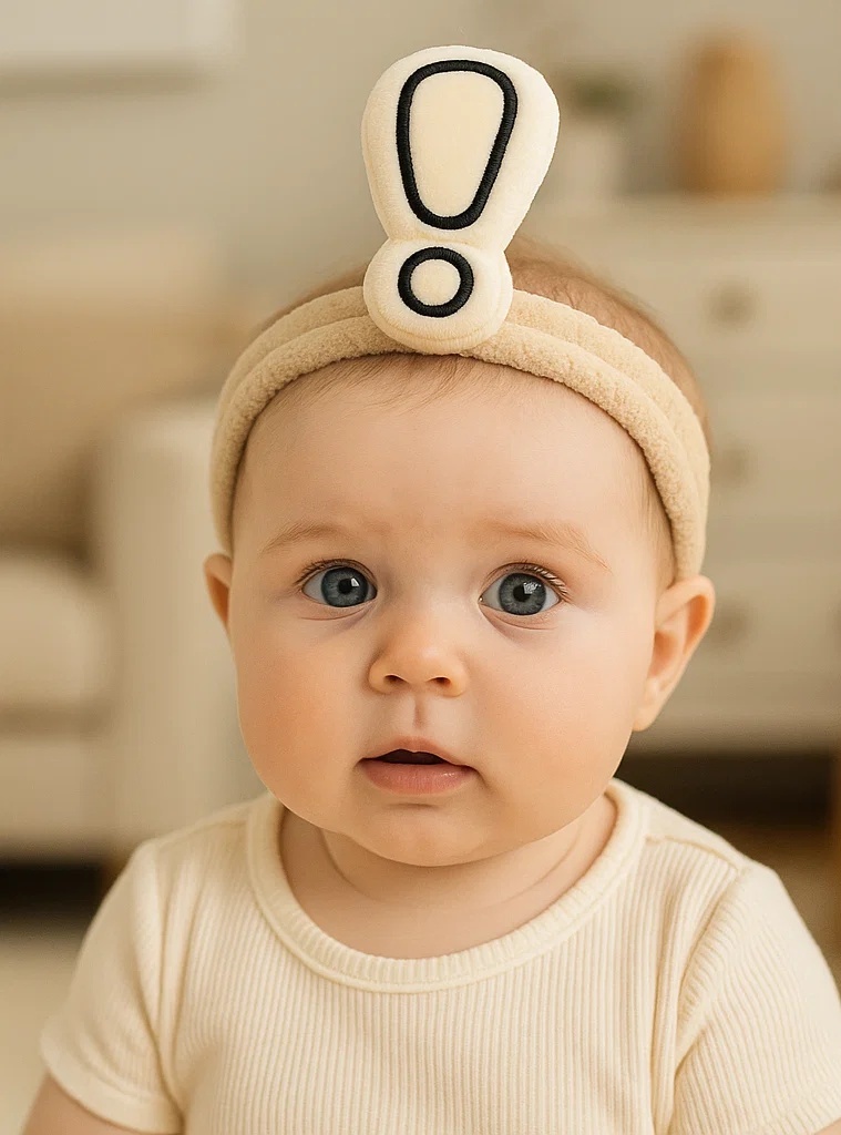 Exclamation Mark Plush Baby Headband – Fun Cartoon Design for Expressive Style