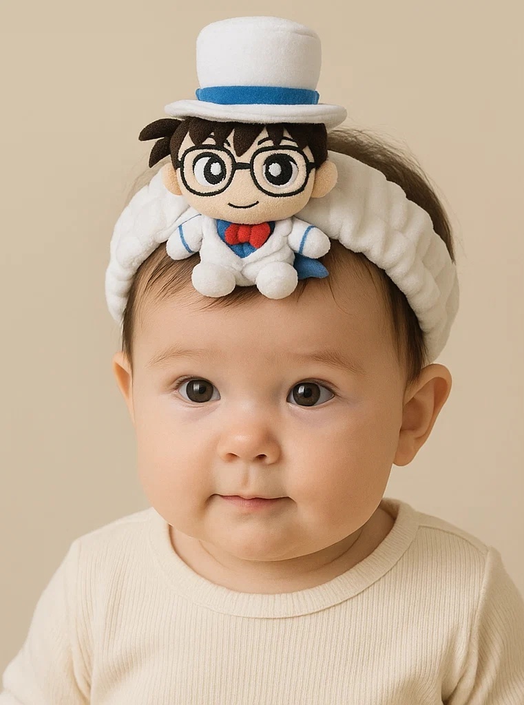 Faixa de Bebê Estilo Desenho Animado com Bonequinho de Pelúcia