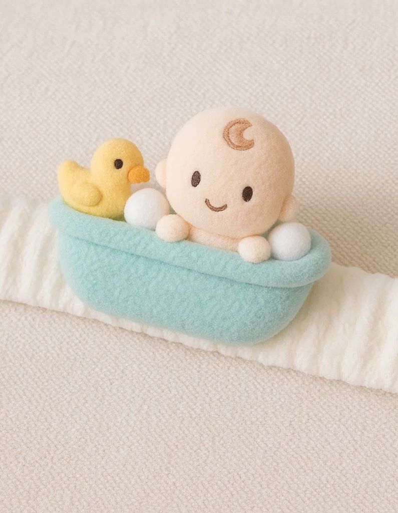 Bath Time Fun Baby Headband with Duck and Baby Plush Toy