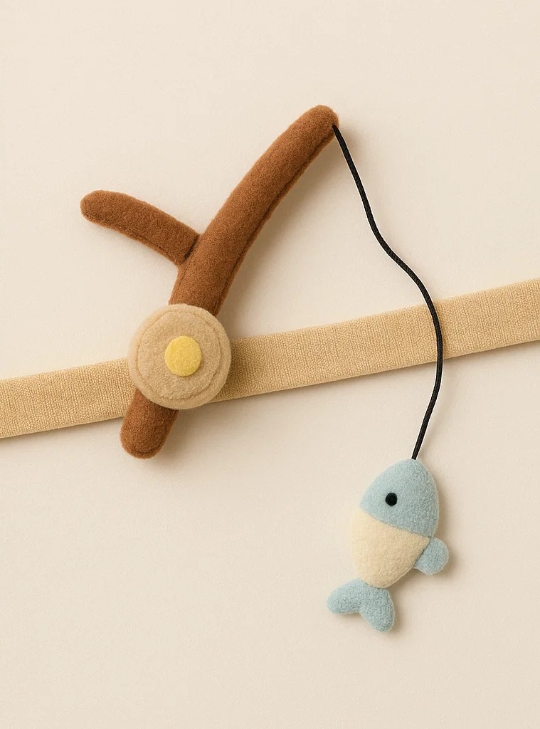 Headband de Bébé avec Canne à Pêche et Poisson en Peluche