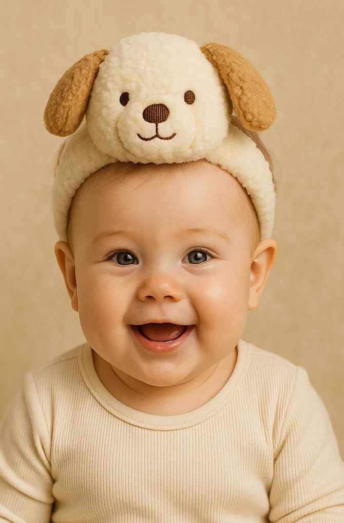 Floppy-Eared Dog Baby Headband – Ultra Soft Plush Puppy Hair Accessory