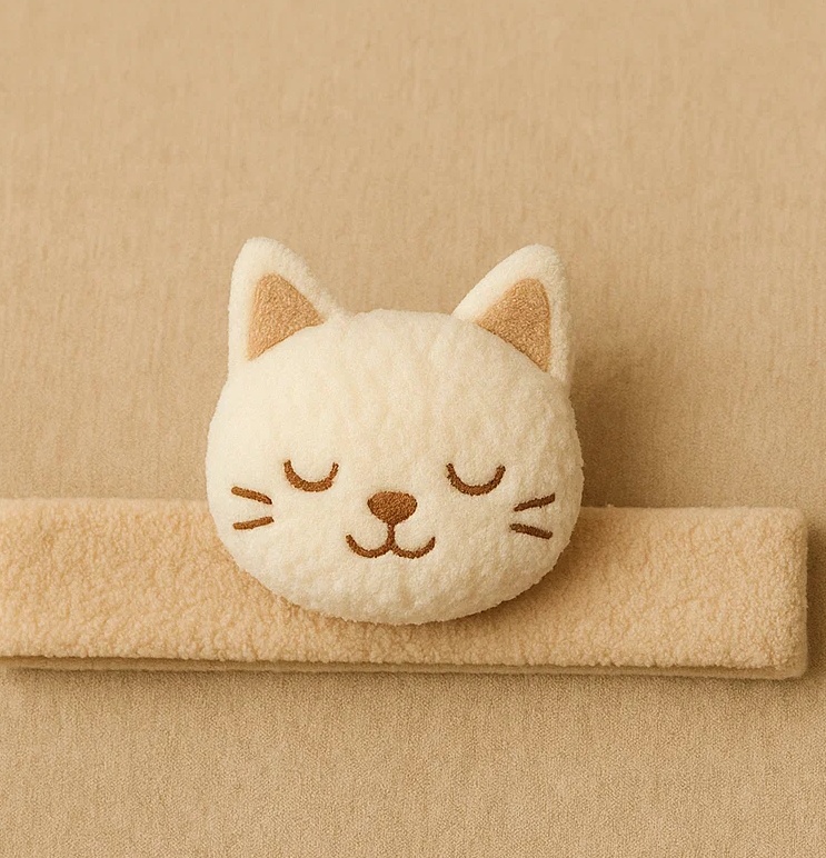 Sleeping Cat Baby Headband – Cozy and Soft Animal Ears Infant Accessory