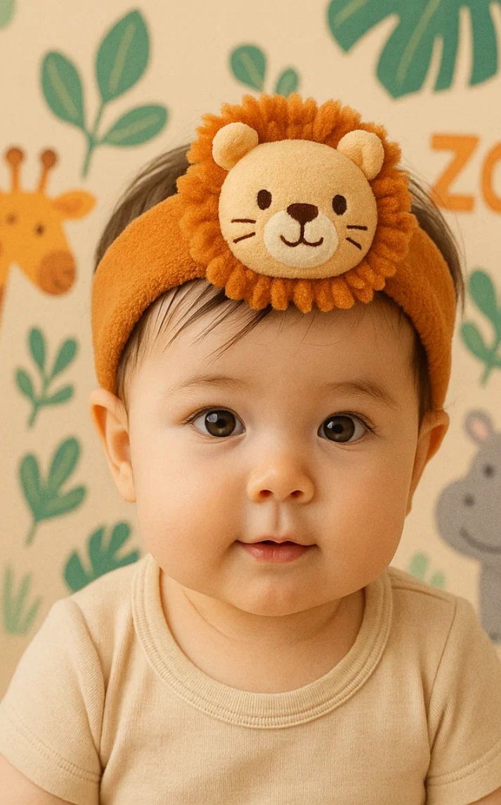 Soft Lion Plush Baby Headband for Boys and Girls