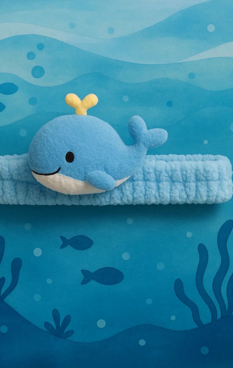Blue Whale Plush Baby Headband – Ocean Theme