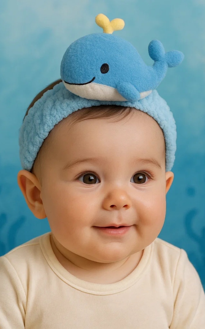 Blue Whale Plush Baby Headband – Ocean Theme