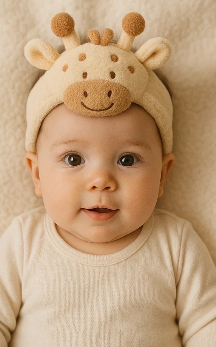 Soft Giraffe Plush Baby Headband for Infants and Toddlers