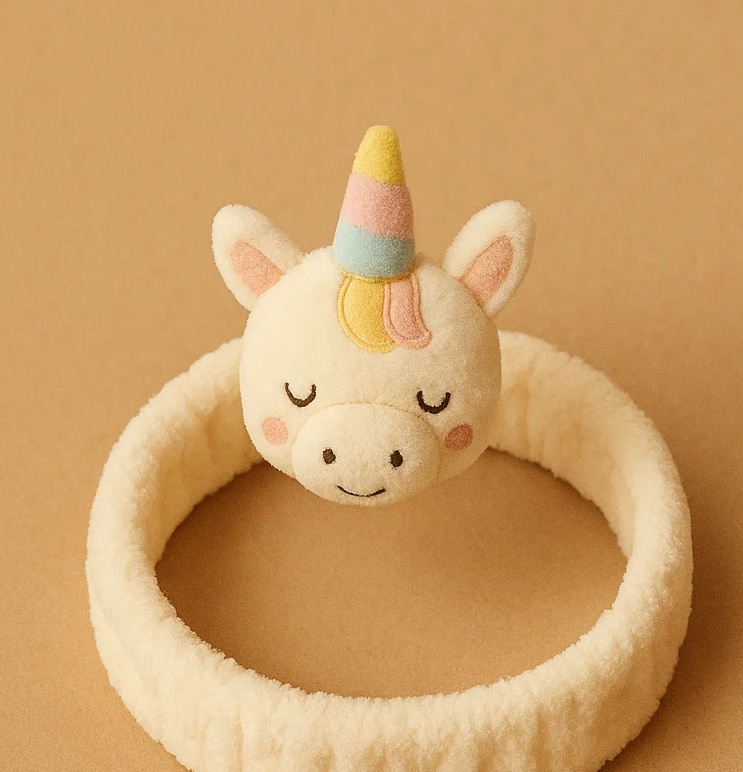 Bandeau Licorne en Peluche pour Bébé – Accessoire Doux et Adorable à Thème Fantastique