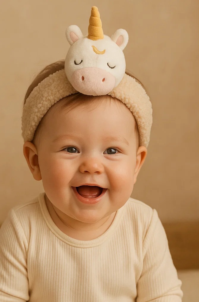 Plüsch-Einhorn-Stirnband für Babys – Weiches und bezauberndes Fantasy-Accessoire
