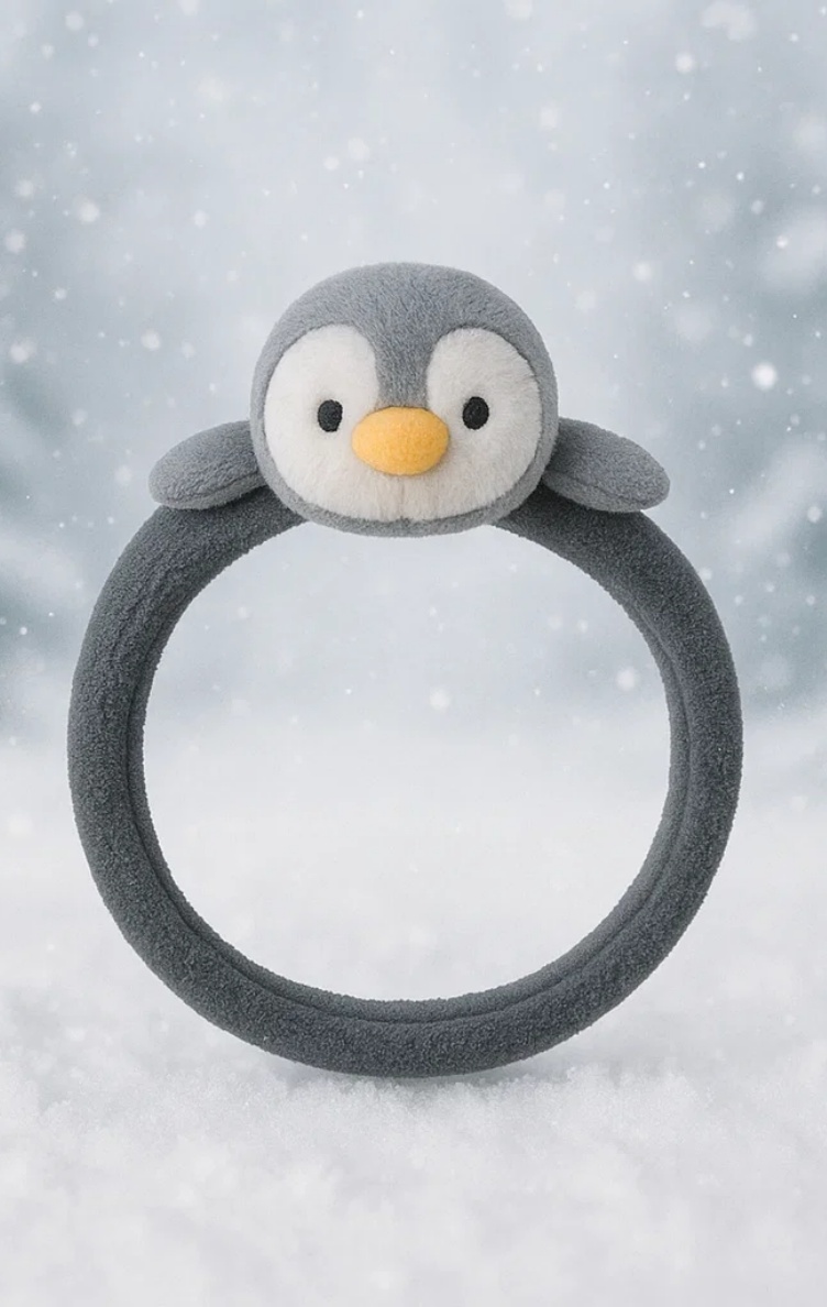 Winter Penguin Baby Headband – Plush and Cozy