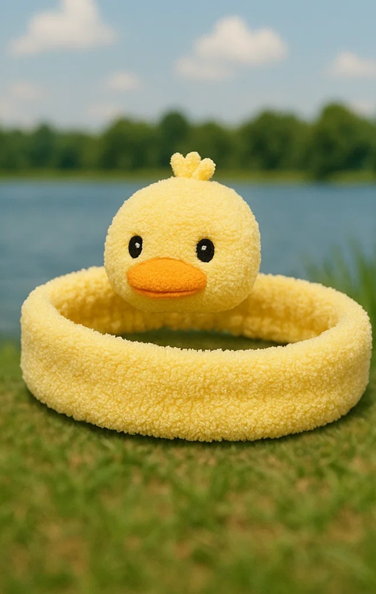 Bandeau bébé en peluche canard – Doux et extensible