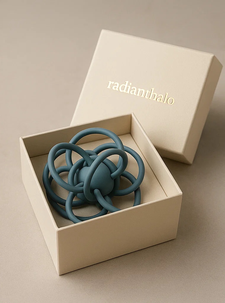 Ocean Blue Sensory Grasp Ball – Safe Silicone Teether for Calm Learning