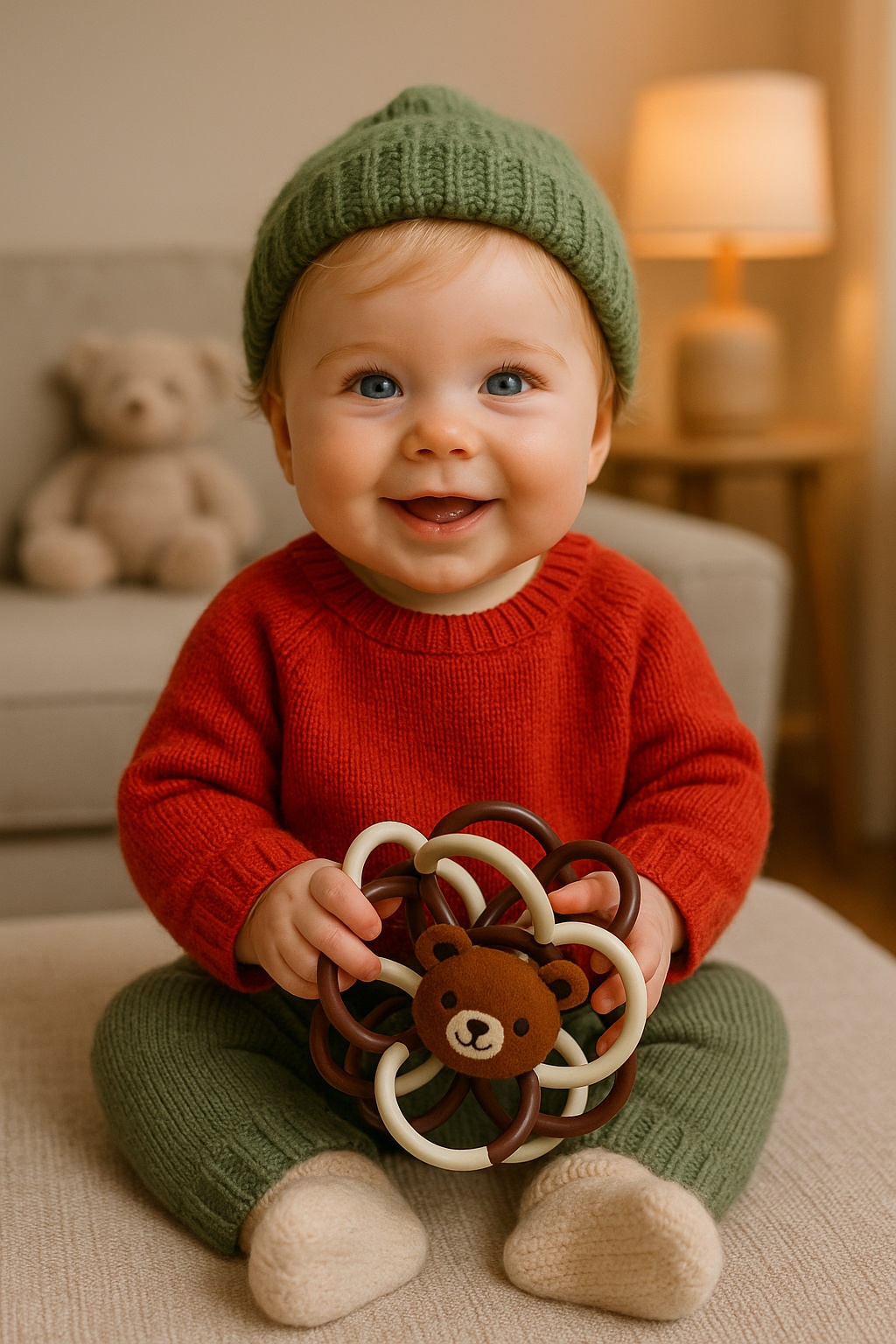 Beebidele mõeldud pehme sensoorne pall – mittetoksiline, pestav ja arendav (0–2 aastat)